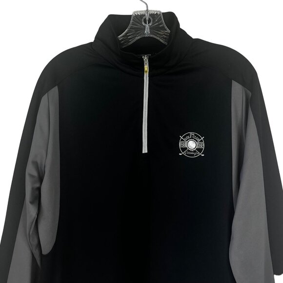 Antigua Performance Golf Club Pullover Shirt 1/4 Zip Black Size Large - Picture 3 of 10